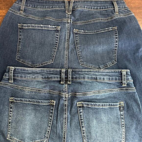 M Jeans Maurices 2/Set Jeans Wide Leg Cuffed High Rise 14W Stretchy Comfort - Picture 13 of 14